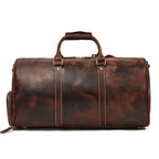 Leather Travel Bag Crazy Horse Leather Retro Duffel Bag Pi-Mart