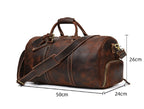Leather Travel Bag Crazy Horse Leather Retro Duffel Bag Pi-Mart