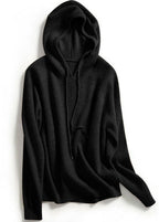 Lazy Loose Hoodie Knit Sweater With Wool Hoodie Backing Pi-Mart