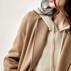 Lazy Loose Hoodie Knit Sweater With Wool Hoodie Backing Pi-Mart
