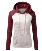 Casual Color Block Fleece Hooded Sweatshirt Pi-Mart