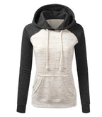 Casual Color Block Fleece Hooded Sweatshirt Pi-Mart