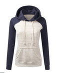 Casual Color Block Fleece Hooded Sweatshirt Pi-Mart
