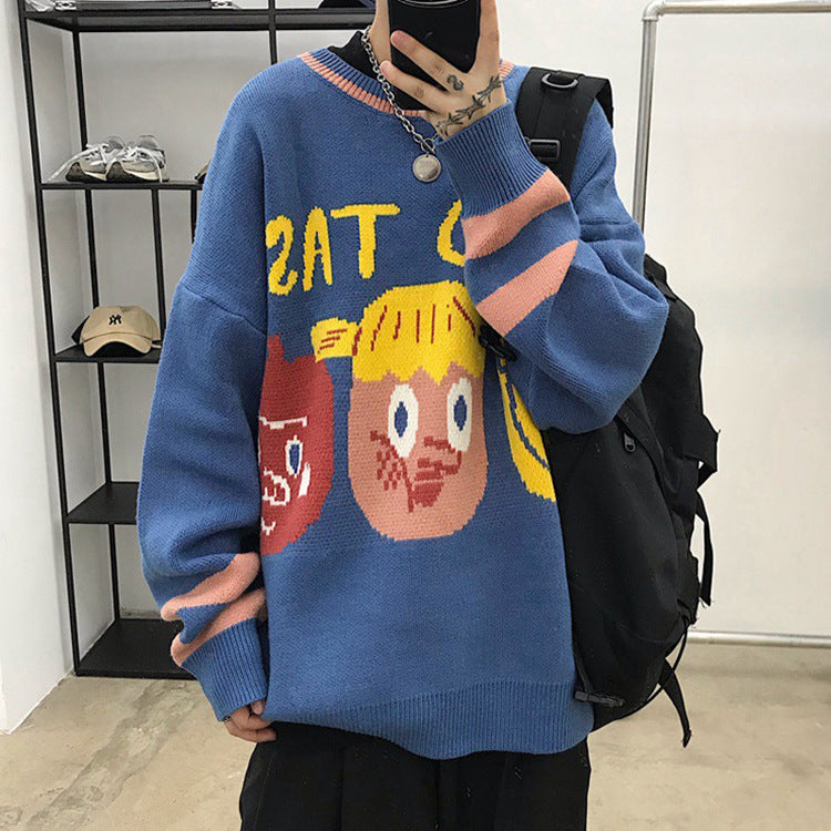 Lazy Wind Cartoon Sweater Women Wearing Student Jackets For Autumn And Winter Pi-Mart