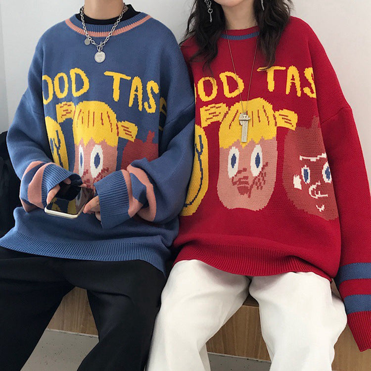 Lazy Wind Cartoon Sweater Women Wearing Student Jackets For Autumn And Winter Pi-Mart