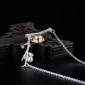Vintage Freshwater Pearl Necklace Female S925 Silver Zircon Plum Blossom Branch Pendant Pi-Mart