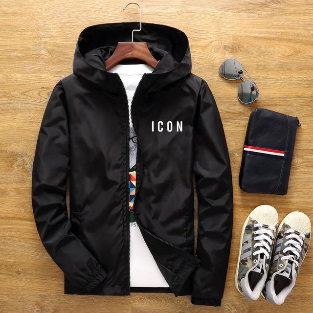 New Men's Casual Hooded Bomber Jacket Spring And Autumn Pi-Mart