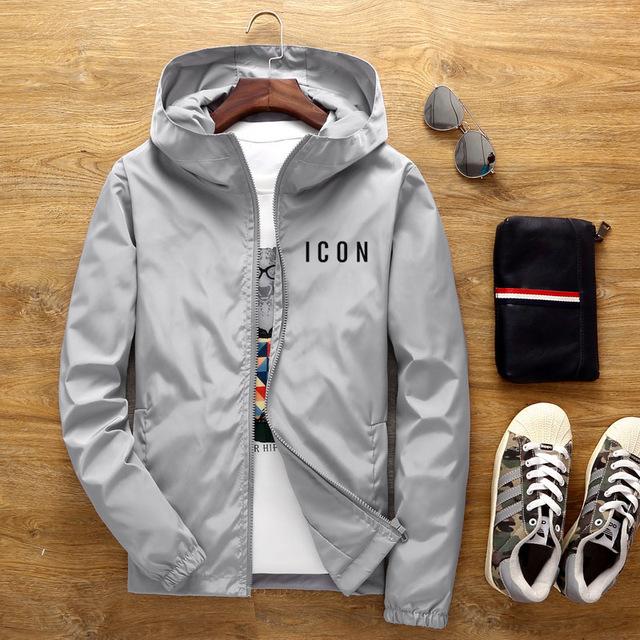 New Men's Casual Hooded Bomber Jacket Spring And Autumn Pi-Mart