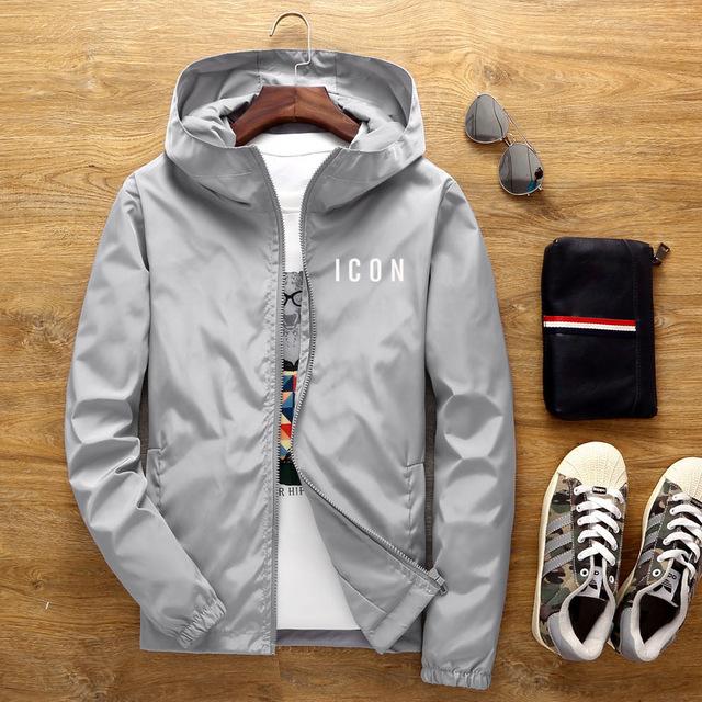 New Men's Casual Hooded Bomber Jacket Spring And Autumn Pi-Mart