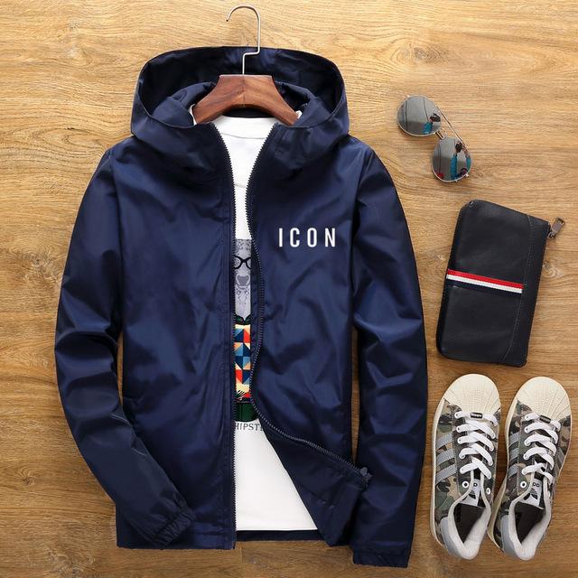 New Men's Casual Hooded Bomber Jacket Spring And Autumn Pi-Mart