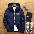 New Men's Casual Hooded Bomber Jacket Spring And Autumn Pi-Mart