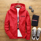 New Men's Casual Hooded Bomber Jacket Spring And Autumn Pi-Mart