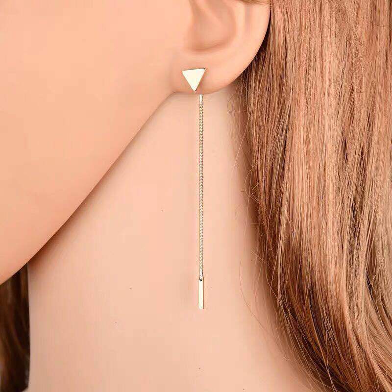 ALong Earrings Female Tassel Earrings Triangle Earrings Small Earrings Pi-Mart