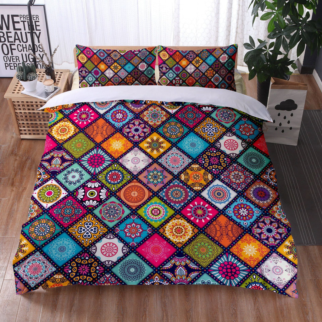 Mandala Bedding Quilt Cover Pillowcase Digital Printing Three-Piece Set Pi-Mart