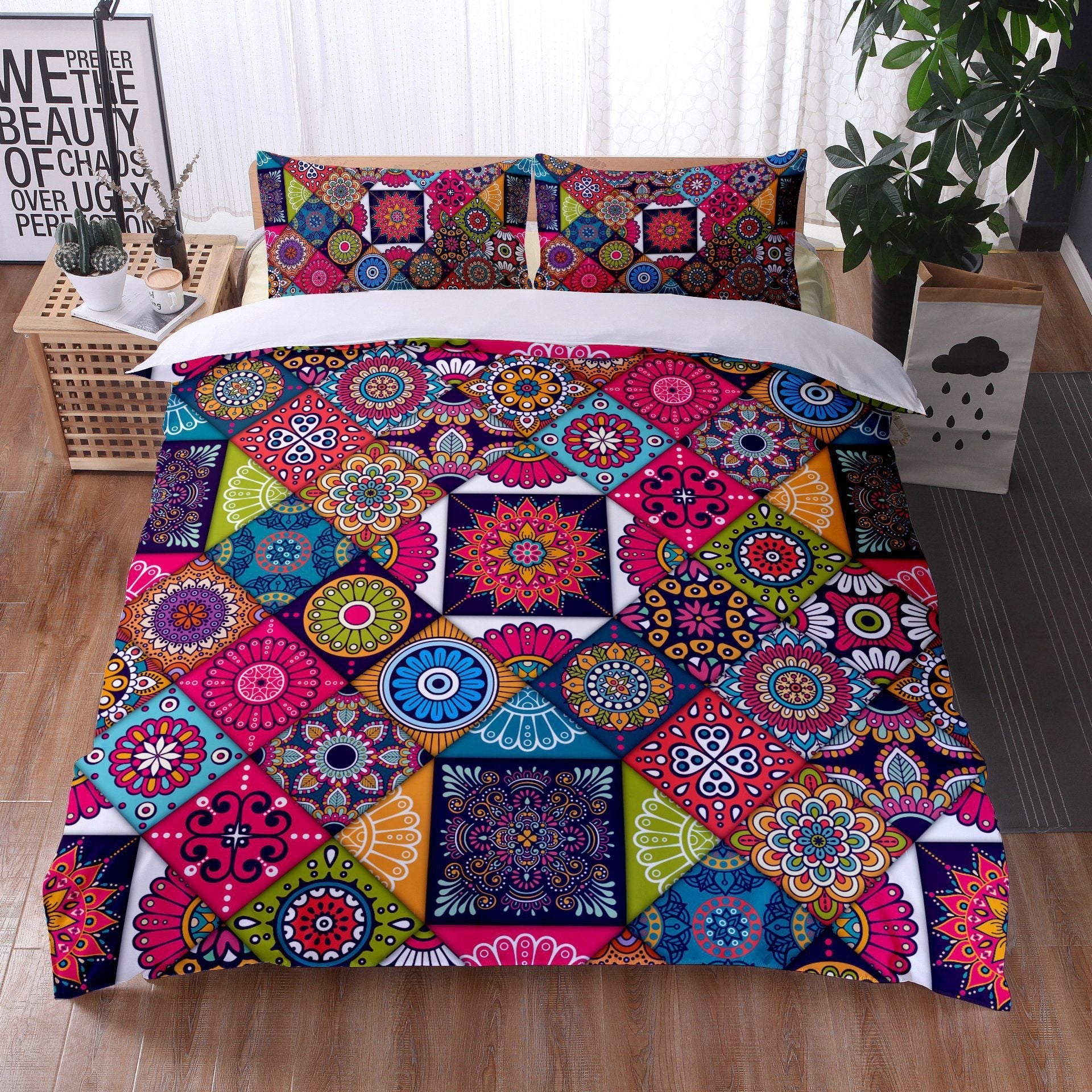 Mandala Bedding Quilt Cover Pillowcase Digital Printing Three-Piece Set Pi-Mart