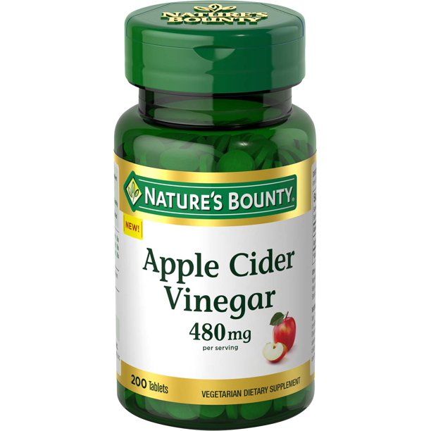 Nature's Bounty Apple Cider Vinegar Supplement; 480 mg; 200 Tablets