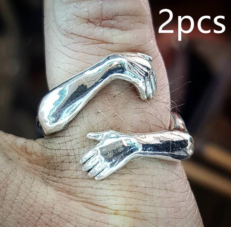 Simple And Creative Love Hands Embracing Ring Pi-Mart