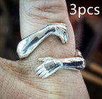 Simple And Creative Love Hands Embracing Ring Pi-Mart