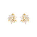 Cat's Eye Flower Earrings High Sense Opal Square Triangle Geometry Earrings Pi-Mart