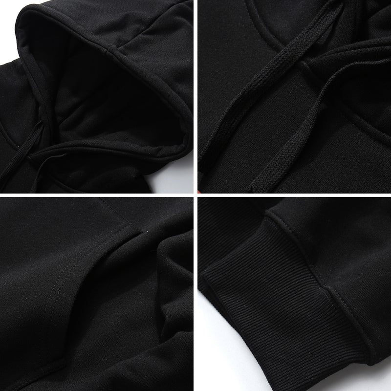 Artistic Letters Color Print Hooded Pullover Loose Sweatshirt Pi-Mart