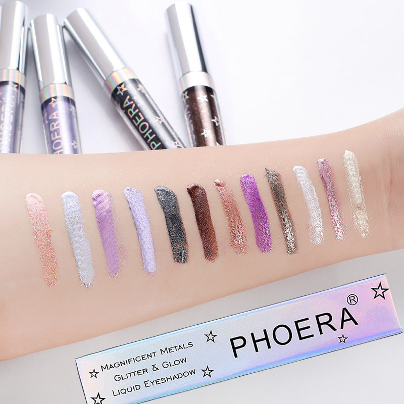 PHOERA Magnificent Metals Glitter and Glow Liquid Eyeshadow 12 Colors Lootquake LLC