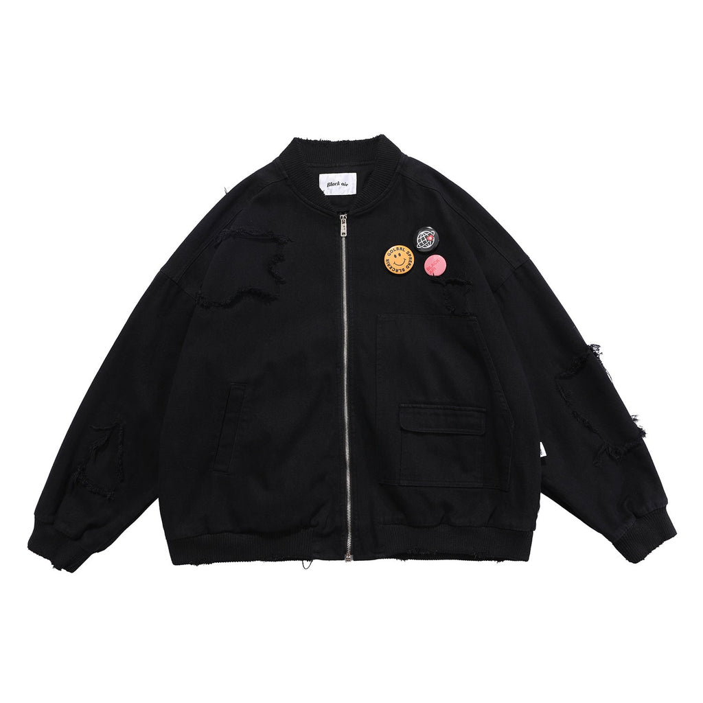 BLACKAIR Street Brand Spring And Summer Men's National Tide Old Punk Hip-hop Men's AQnd Women's Baseball Jackets