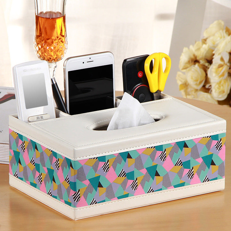 Multifunctional Leather PU Tissue Box European Napkin Storage Box