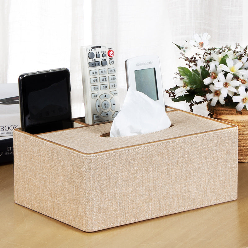Multifunctional Leather PU Tissue Box European Napkin Storage Box