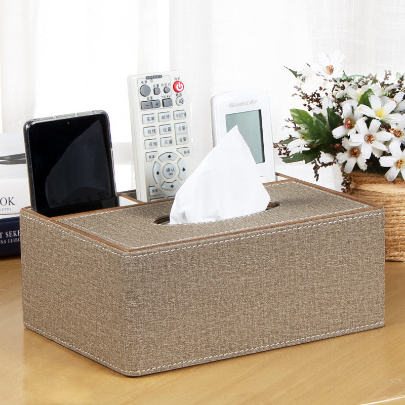 Multifunctional Leather PU Tissue Box European Napkin Storage Box