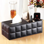 Multifunctional Leather PU Tissue Box European Napkin Storage Box
