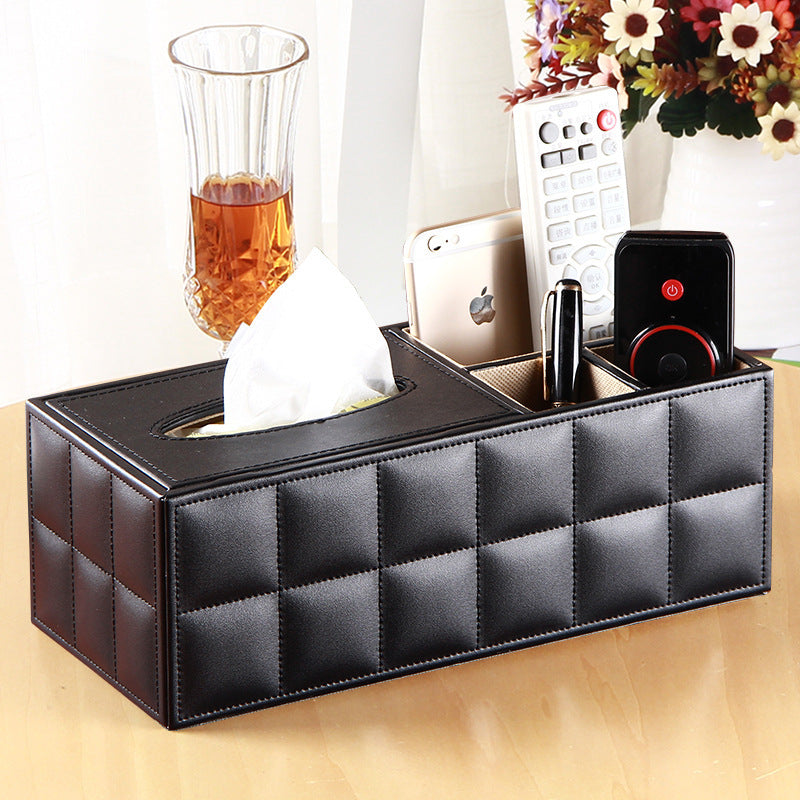 Multifunctional Leather PU Tissue Box European Napkin Storage Box