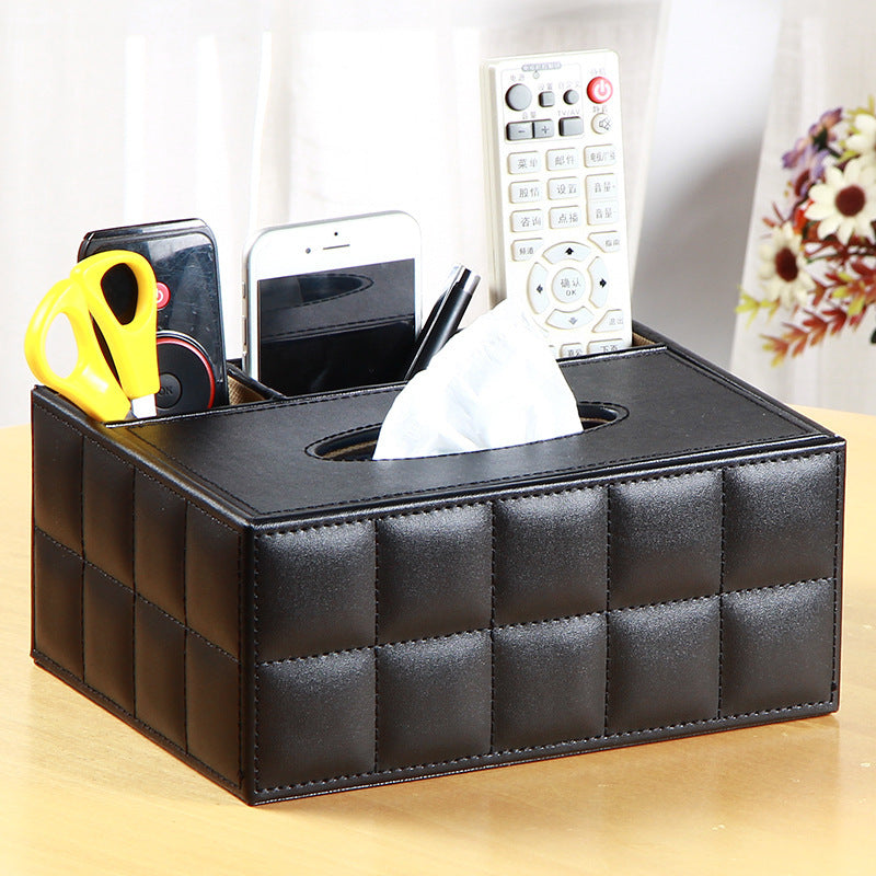 Multifunctional Leather PU Tissue Box European Napkin Storage Box