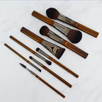 New 9-Piece Makeup Set Brush Complete Set Of Retro Wooden Handle Makeup Utensils Pi-Mart