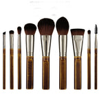 New 9-Piece Makeup Set Brush Complete Set Of Retro Wooden Handle Makeup Utensils Pi-Mart