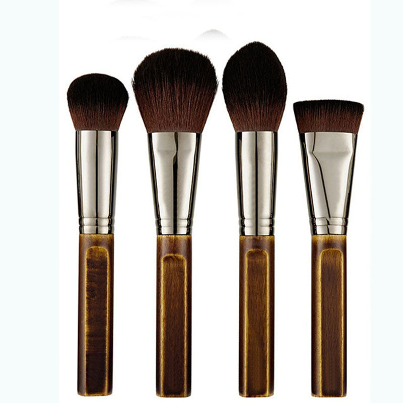 New 9-Piece Makeup Set Brush Complete Set Of Retro Wooden Handle Makeup Utensils Pi-Mart