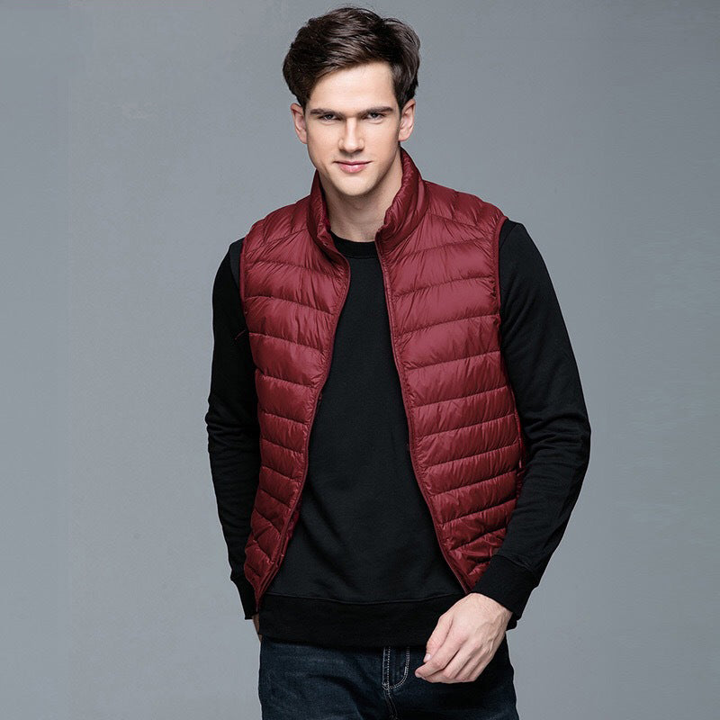 Fashionable Men's Stand Collar Down Jacket Vest