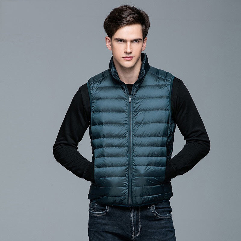 Fashionable Men's Stand Collar Down Jacket Vest