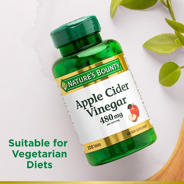 Nature's Bounty Apple Cider Vinegar Supplement; 480 mg; 200 Tablets