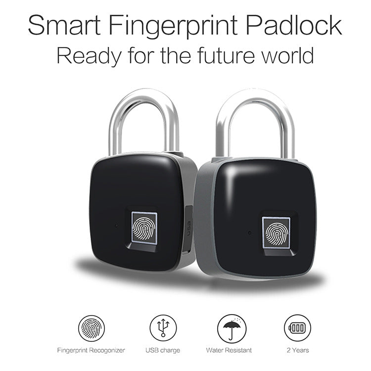 P3 Fingerprint Padlock Electronic Smart Padlock Non-Password Lock Household Locker anti-Theft Fingerprint Lock Pi-Mart
