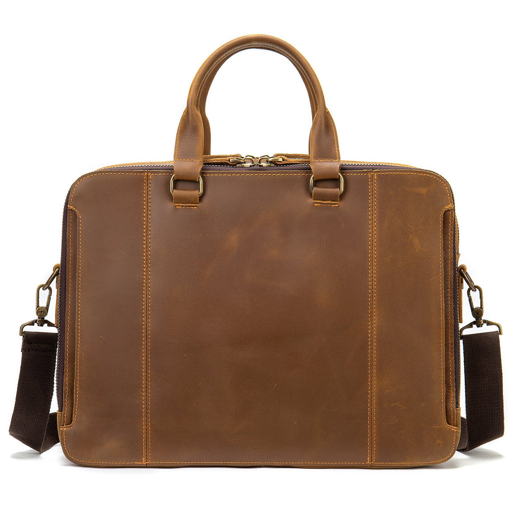 MVA Briefcase, Leather Men's Business Handbag, First Layer Leather Laptop Business Bag, Spot Wholesale Pi-Mart