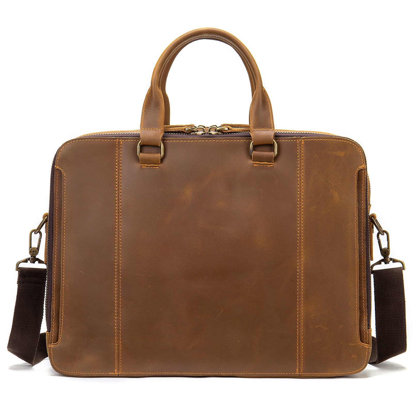 MVA Briefcase, Leather Men's Business Handbag, First Layer Leather Laptop Business Bag, Spot Wholesale Pi-Mart