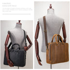 MVA Briefcase, Leather Men's Business Handbag, First Layer Leather Laptop Business Bag, Spot Wholesale Pi-Mart