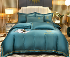 Summer Ice Silk Four-piece Set Silky Nude Sleeping Sheets Quilt Cover Real Silk Satin Pi-Mart
