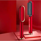 New 2 In 1 Hair Straightener Hot Comb Negative Ion Curling Tong Dual-purpose Electric Hair Brush Pi-Mart