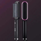 New 2 In 1 Hair Straightener Hot Comb Negative Ion Curling Tong Dual-purpose Electric Hair Brush Pi-Mart