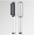 New 2 In 1 Hair Straightener Hot Comb Negative Ion Curling Tong Dual-purpose Electric Hair Brush Pi-Mart