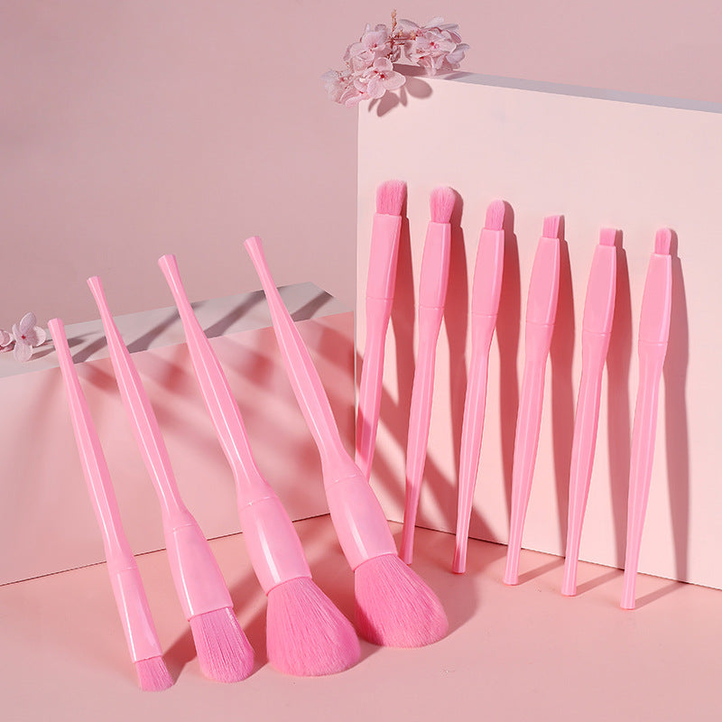 Makeup Brush Set 10 Candy Color Eyeshadow Blush Loose Powder High Gloss Repair Brush Foundation Beauty Tools Full Set Pi-Mart