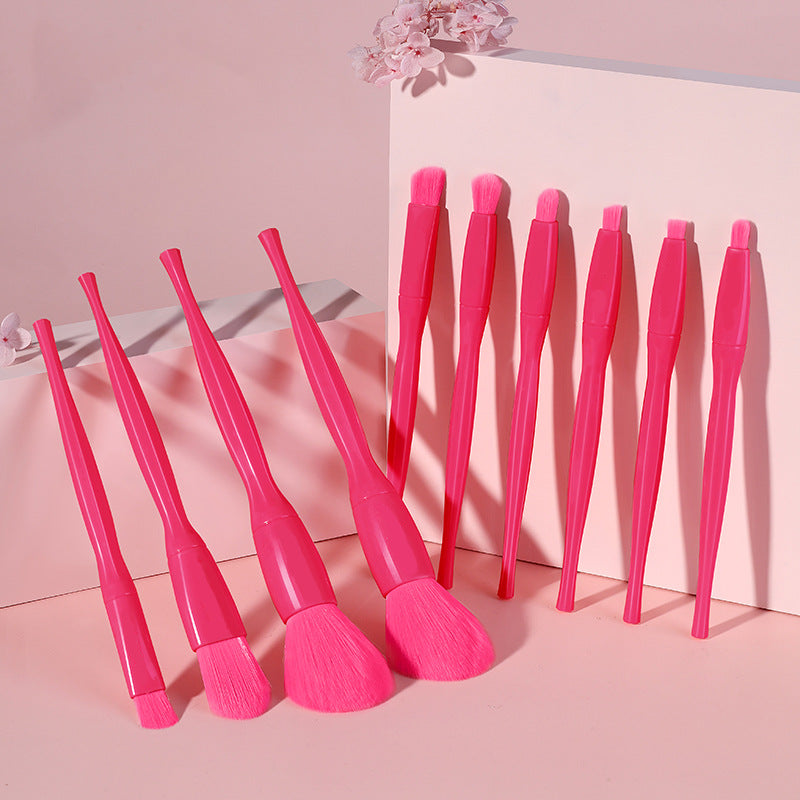 Makeup Brush Set 10 Candy Color Eyeshadow Blush Loose Powder High Gloss Repair Brush Foundation Beauty Tools Full Set Pi-Mart