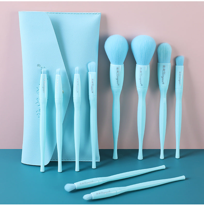 Makeup Brush Set 10 Candy Color Eyeshadow Blush Loose Powder High Gloss Repair Brush Foundation Beauty Tools Full Set Pi-Mart