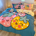 Four-Piece Bedding Set Thick Brushed Washed Cotton Sheets Double Duvet Cover Pi-Mart